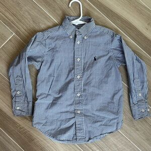 Ralph Lauren Blue Plaid Button Down Shirt 4T